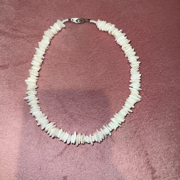 puka shell choker natural white native hawaiian necklace unisex - Picture 2 of 5